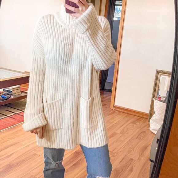 Peruvian Connection Ivory Turtleneck Knit Sweater L - Picture 4 of 7